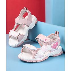 Cute Walk by Babyhug Sandal with Velcro Closure Heart Patch - Pink