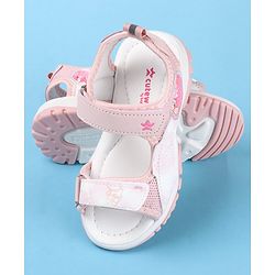 Cute Walk by Babyhug Sandal with Velcro Closure Heart Patch - Pink