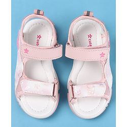 Cute Walk by Babyhug Sandal with Velcro Closure Heart Patch - Pink
