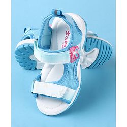 Cute Walk by Babyhug Sandals With Velcro Closure Butterfly Applique - Blue & White