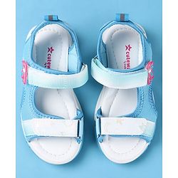 Cute Walk by Babyhug Sandals With Velcro Closure Butterfly Applique - Blue & White