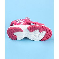 Cute Walk by Babyhug Sandal Velcro Closure Heart Patch - Fuchsia