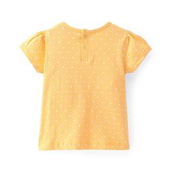 Babyhug Woven  Denim Frock with Half Sleeves  T-Shirt Floral Print - Blue & Yellow