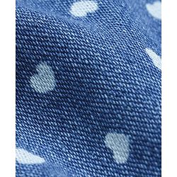 Babyhug Denim Frock With Knit Half Sleeves Inner Tee - Blue