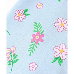 Babyhug Cotton Looper Knit Full Length Lounge  Pant Floral Print -  Blue
