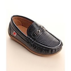 Cute Walk by Babyhug Slip On Loafers with Applique - Black