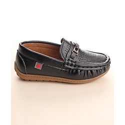 Cute Walk by Babyhug Slip On Loafers with Applique - Black