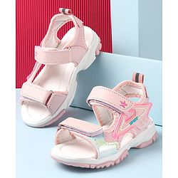 Cute Walk by Babyhug Sandal with Velcro Closure - Light Pink & White