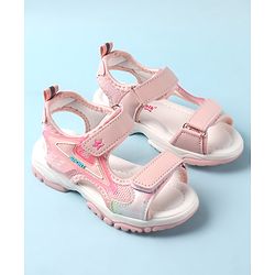 Cute Walk by Babyhug Sandal with Velcro Closure - Light Pink & White