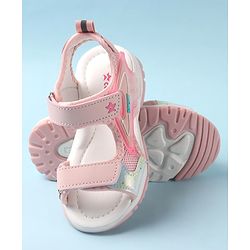 Cute Walk by Babyhug Sandal with Velcro Closure - Light Pink & White