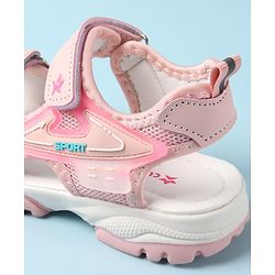 Cute Walk by Babyhug Sandal with Velcro Closure - Light Pink & White