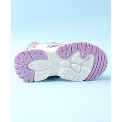 Cute Walk by Babyhug Sandal with Velcro Closure Heart Applique - Purple & White