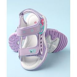 Cute Walk by Babyhug Sandal with Velcro Closure Heart Applique - Purple & White