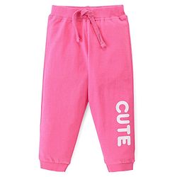 Babyhug Cotton Looper Full Length Lounge Pants Polka Dot & Cute Print Pack of 2 - Navy & Pink