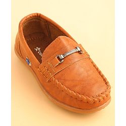 Cute Walk by Babyhug Slip On Solid Formal & Party wear Shoes with Applique - Brown