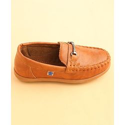 Cute Walk by Babyhug Slip On Solid Formal & Party wear Shoes with Applique - Brown