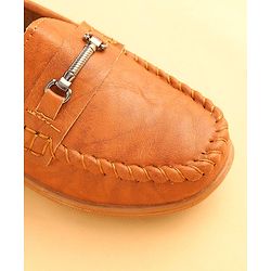 Cute Walk by Babyhug Slip On Solid Formal & Party wear Shoes with Applique - Brown
