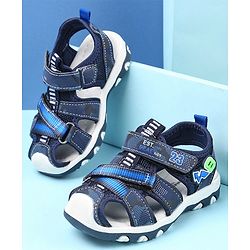 Cute Walk by Babyhug Sandals with Velcro Closure Number & Arrow Applique- Blue