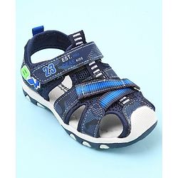 Cute Walk by Babyhug Sandals with Velcro Closure Number & Arrow Applique- Blue