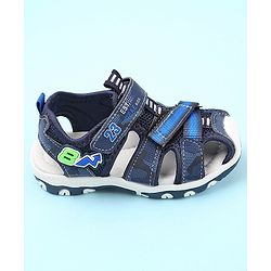 Cute Walk by Babyhug Sandals with Velcro Closure Number & Arrow Applique- Blue