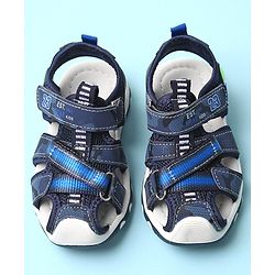 Cute Walk by Babyhug Sandals with Velcro Closure Number & Arrow Applique- Blue