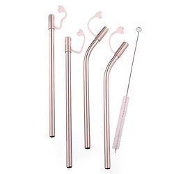 Babyhug Stainless Steel Straw Combo With Cover- Multicolor