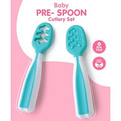 Babyhug Pre Spoon Baby Cutlery Set Pack of 2 - Blue