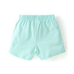 Babyhug Cotton Single Jersey Shorts With Flamingo & Heart Print Pack Of 3 - Pink Green & Blue