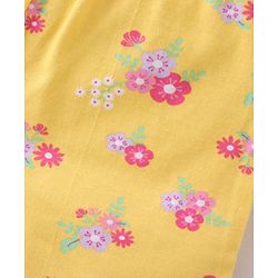 Babyhug Cotton Knit Single Jersey Shorts With Floral & Polka Dot Print Pack of 3 - Yellow Purple & Pink