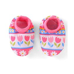 Babyhug 100% Cotton Knit Cap Mittens & Booties Set Floral Print - Pink