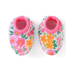 Babyhug 100% Cotton Knti Cap Mittens & Booties Set Floral Print with Bow Applique -Pink