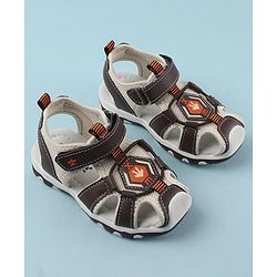 Cute Walk by Babyhug Sandals with Velcro Closure & Arrow Applique- Coffee Brown