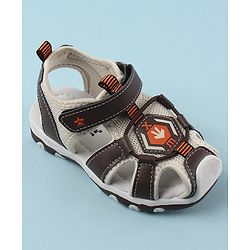 Cute Walk by Babyhug Sandals with Velcro Closure & Arrow Applique- Coffee Brown