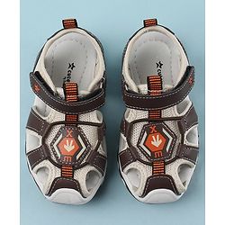 Cute Walk by Babyhug Sandals with Velcro Closure & Arrow Applique- Coffee Brown