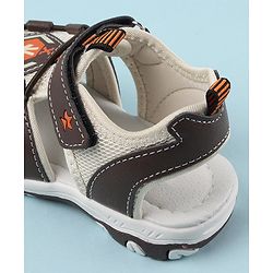 Cute Walk by Babyhug Sandals with Velcro Closure & Arrow Applique- Coffee Brown