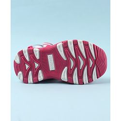 Cute Walk by Babyhug Sandals with Velcro and Heart Applique - Fuchsia