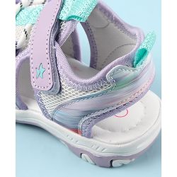 Cute Walk by Babyhug Sandals with Velcro and Heart Applique - Fuchsia