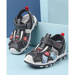 Cute Walk by Babyhug Sandals with Velcro Basketball Theme - Black