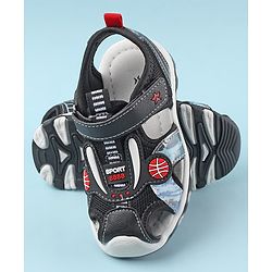 Cute Walk by Babyhug Sandals with Velcro Basketball Theme - Black
