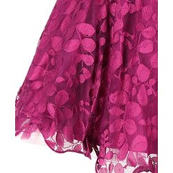 Babyhug  Sleeveless Party  Frock with Leaf Detailing & Bow Applique - Purple