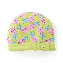 Babyhug 100% Cotton Interlock Knit Caps Polka Dot Print Pack of 2 - Multicolor