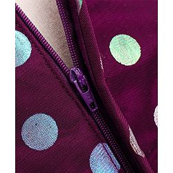 Babyhug Woven Sleeveless Party Frock Polka Dot Foil Print - Wine Maroon