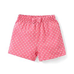 Babyhug Cotton Single Jersey Knit Shorts Polka Dot Print Pack of 3 - Pink Peach & White