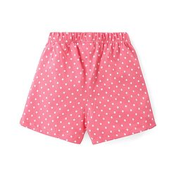 Babyhug Cotton Single Jersey Knit Shorts Polka Dot Print Pack of 3 - Pink Peach & White
