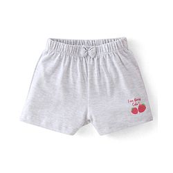 Babyhug Cotton Knit Polka Dots & Berries Printed Shorts Pack of 3 - Pink & Grey