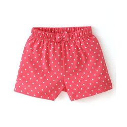 Babyhug Cotton Knit Polka Dots & Berries Printed Shorts Pack of 3 - Pink & Grey