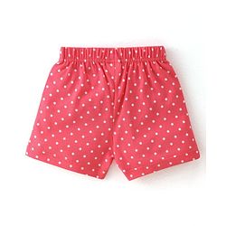 Babyhug Cotton Knit Polka Dots & Berries Printed Shorts Pack of 3 - Pink & Grey