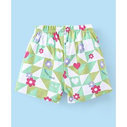 Babyhug Cotton Knit Shorts Floral Print Pack of 3- Multicolor