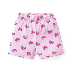 Babyhug Cotton Knit Shorts with Strawberry & Floral Print Bow Applique Pack of 3 -  Multicolour