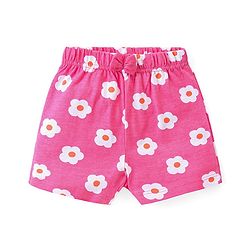 Babyhug Cotton Knit Shorts with Strawberry & Floral Print Bow Applique Pack of 3 -  Multicolour